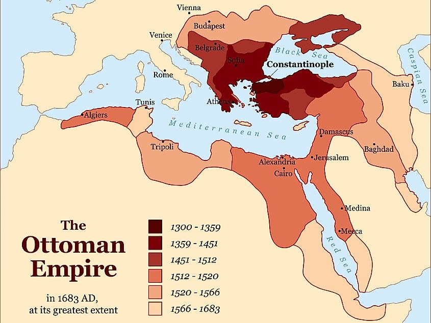 Map of the Ottoman Empire.