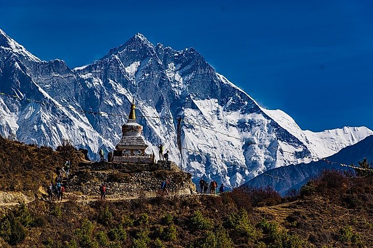Mount Everest on the China-Nepal border.