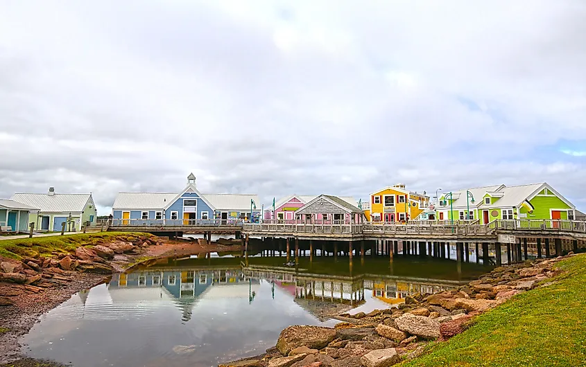 Colourful Buildings at Summerside, Prince Edward Island, PEI, Canada.