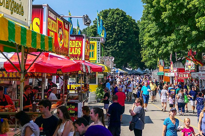Visitors at the Dutchess County Fair in Rhinebeck, New York.