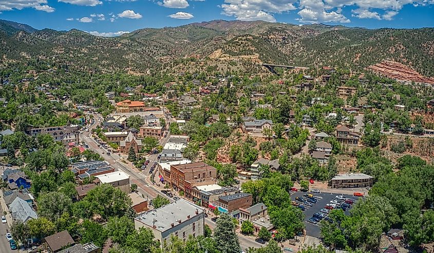 Aerial View of Downtown Manitou Springs