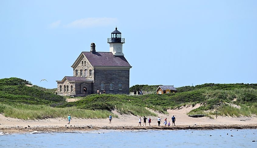 Lighthouse in New Shoreham, Rhode Island.