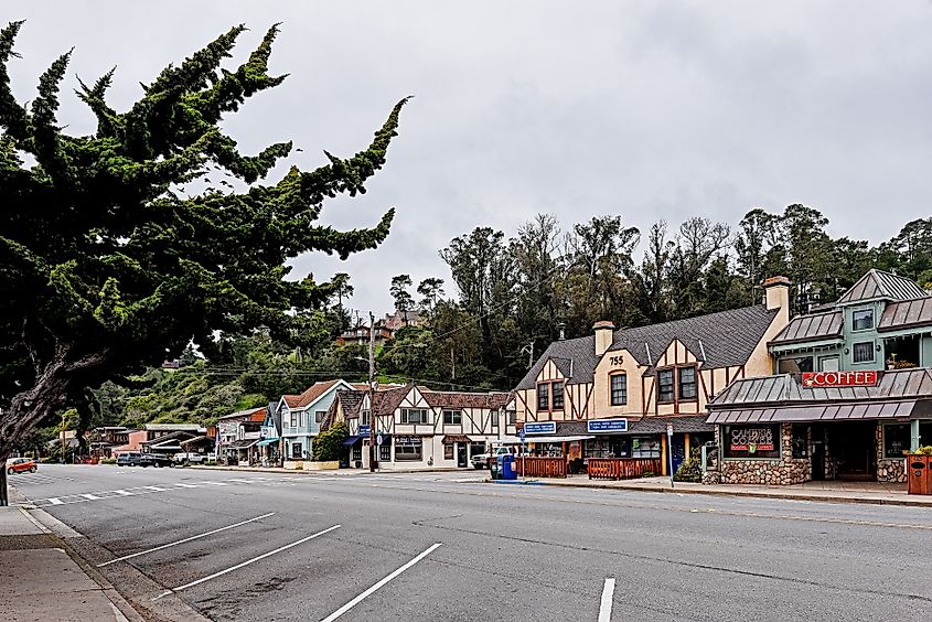 Downtown Main Street, West End, in Cambria, California.