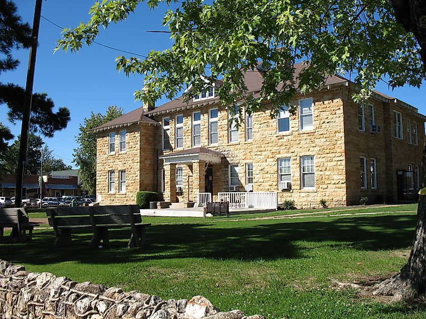 View of the city hall in Mountain View, Arkansas.