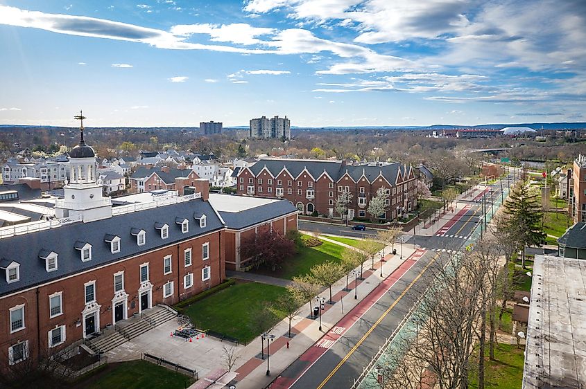 Aerial view of Rutger's University in New Jersey