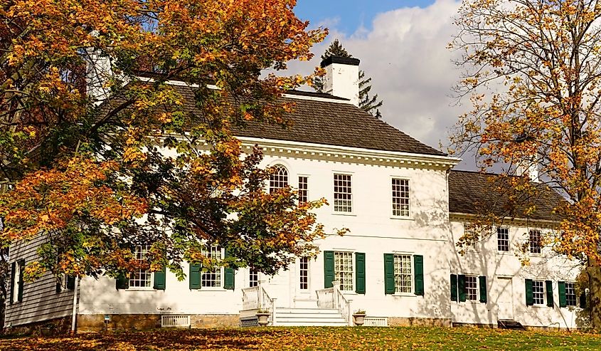 The Ford Mansion, a Georgian styled home built in the 1770s in colonial Morristown