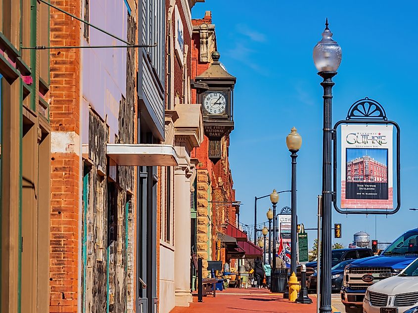 Sidewalk view of Guthrie, Oklahoma