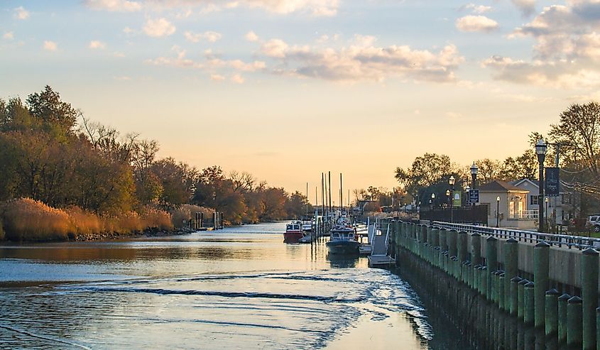 Delaware City Canal in Delaware. 