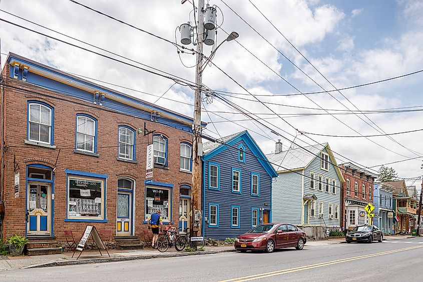 Rustic businesses in Rosendale, New York.