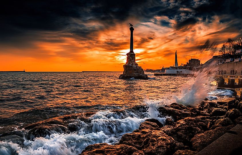 Sunset on the Black Sea coast in Sevastopol, Russia. Image credit: Efirso/Shutterstock.com