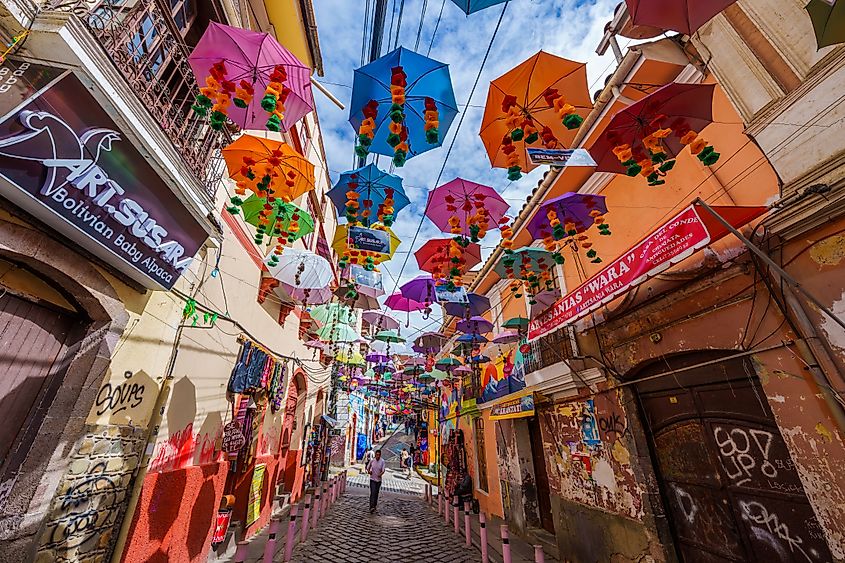 The center of La Paz, Bolivia. Image Credit posztos via Shutterstock.