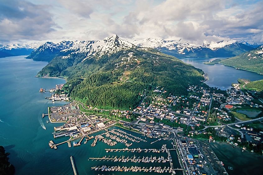 Aerial view of Cordova, Alaska