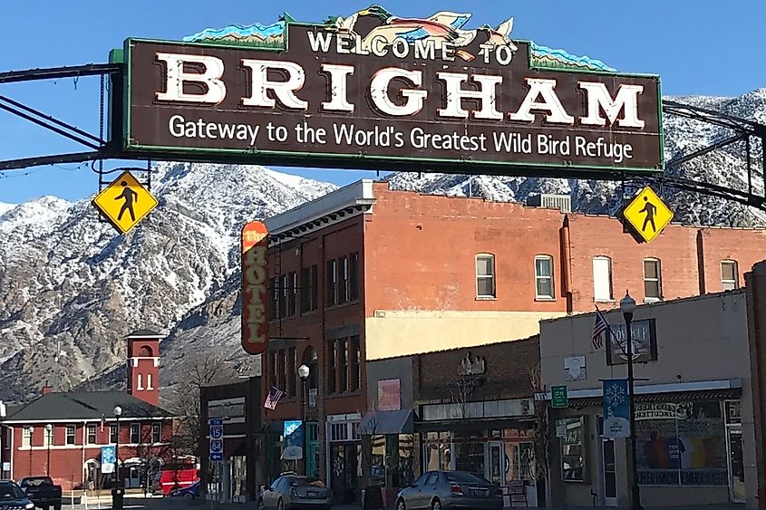 Welcome to Brigham sign in Brigham City, Utah.