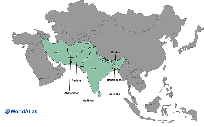 map of india and southeast asia