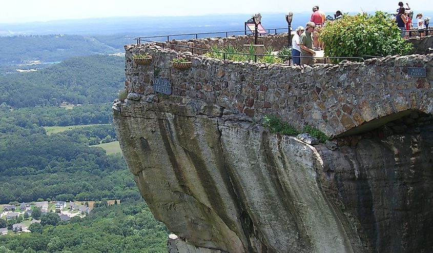 Tourists atop Lookout Mountain, Georgia.