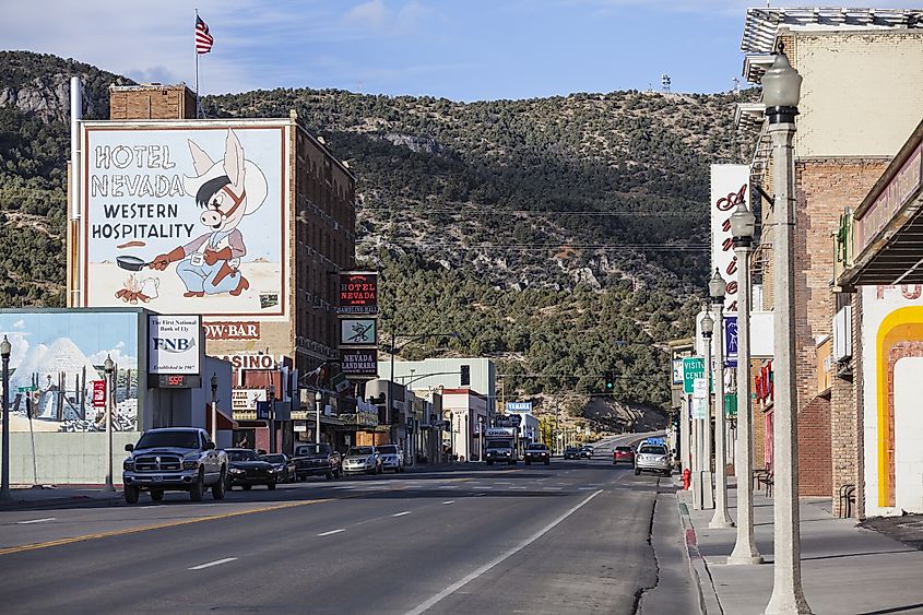 Historic business district of Ely, Nevada.