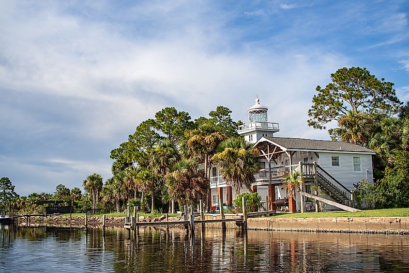 View of the St. Joseph Point Lighthouse in Port St. Joe, Florida.