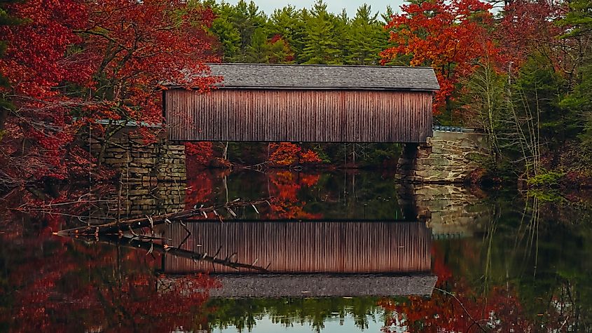 Covered bridge in Windham, Maine.