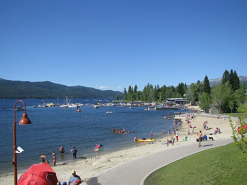 Beach scene in McCall, Idaho.