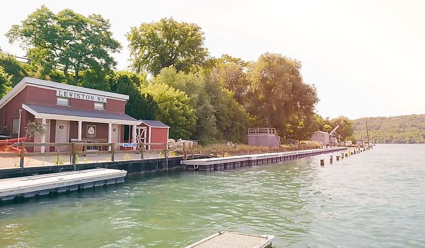 Lewiston, New York, as seen from the dock on the Niagara River