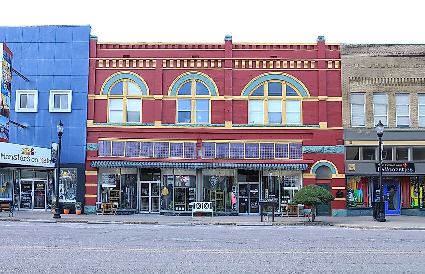 Denison, Texas: the storefront to a historic building on the main street