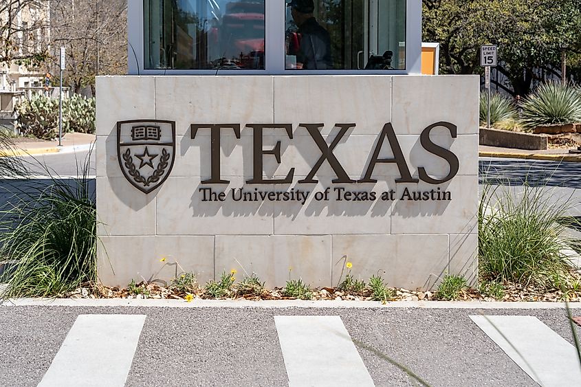 Sign at the University of Texas, Austin campus