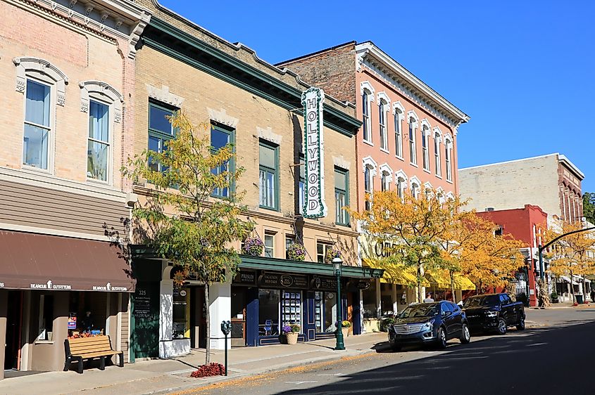 Downtown Petoskey, Michigan, in fall