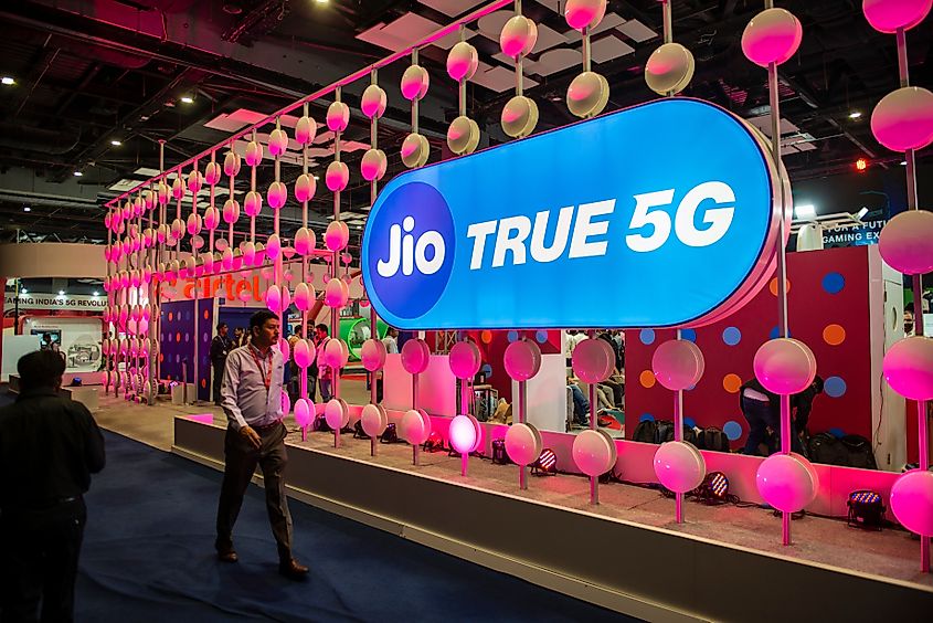 Reliance Jio Infocomm Ltd. booth at India Mobile Congress