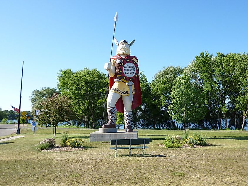 Statue of Big Ole the Viking, greeting visitors to Alexandria