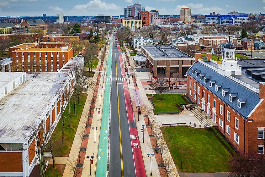 Aerial view of New Brunswick in New Jersey.