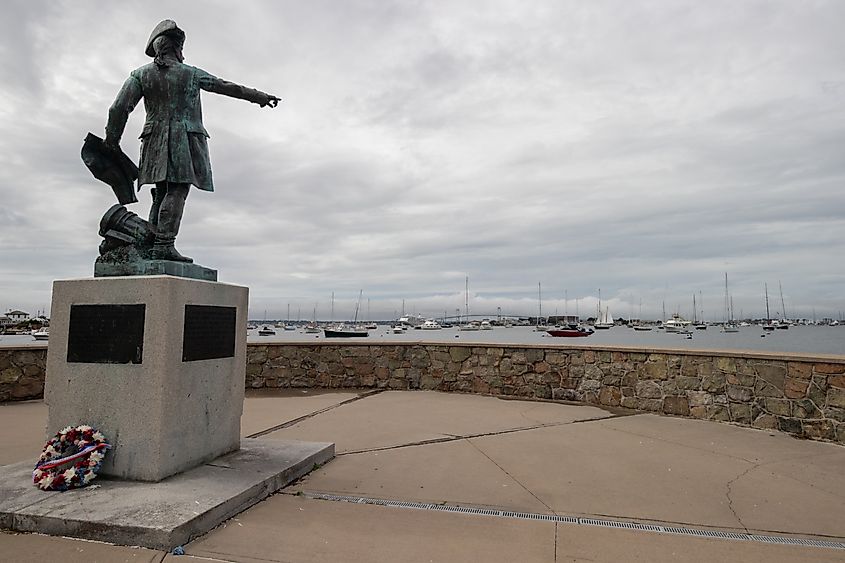 Rochambeau Monument in King Park, Newport, Rhode Island.