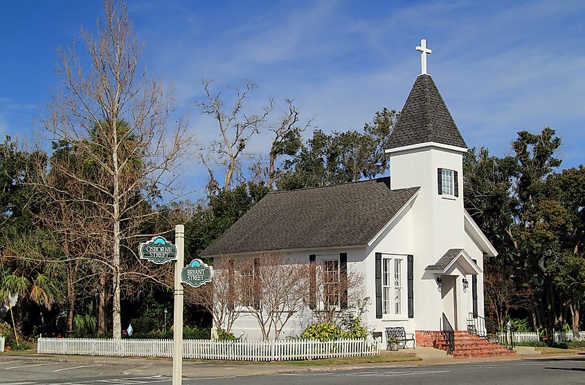 Our Lady Star of the Sea Catholic Church in the town of St. Marys, Georgia.