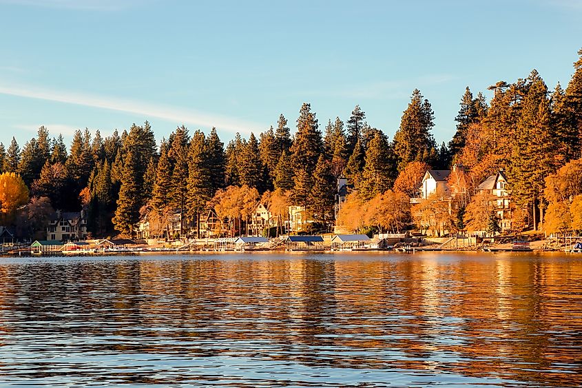 Lake Arrowhead displaying some California fall colors.