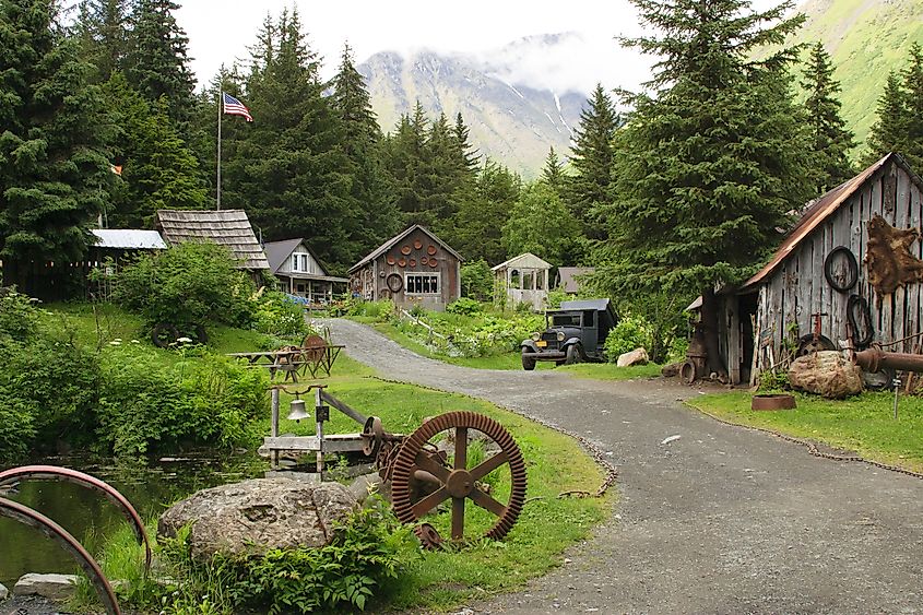 Crow Creek mining camp in Girdwood, Alaska