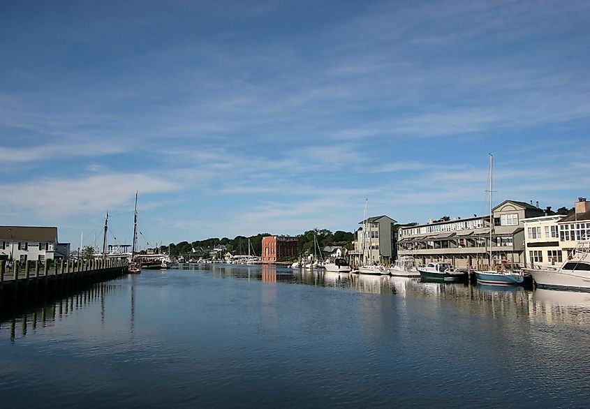 Scenic view of a river in Mystic, Connecticut.