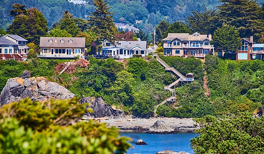 Homes in Brookings, Oregon.