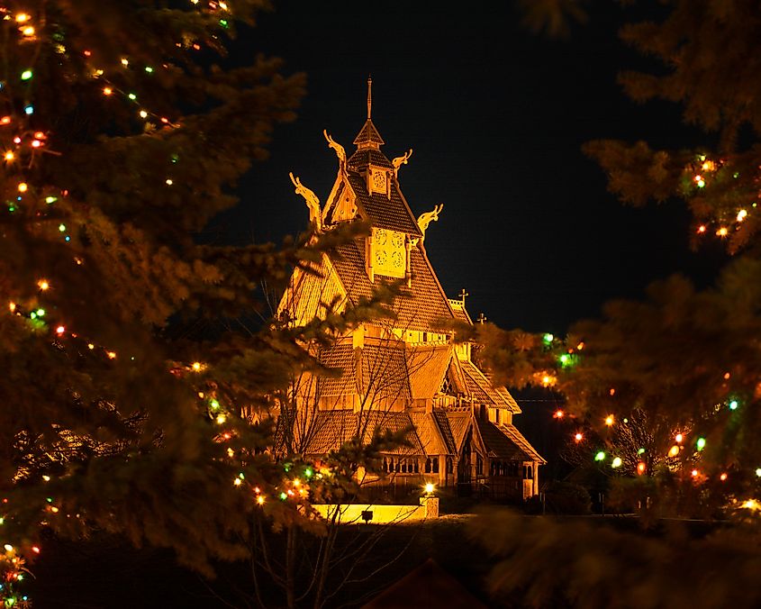 The Gol Stave Church replica in Minot, North Dakota.