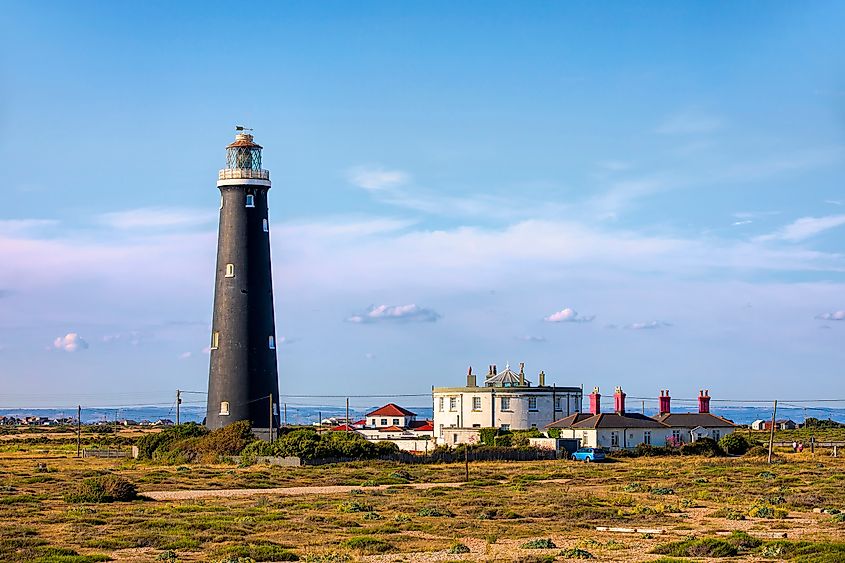 The Old Lighthouse in Dungeness, Kent, England.