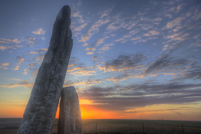 Teter Rock at sunset in the Flint Hills, Kansas