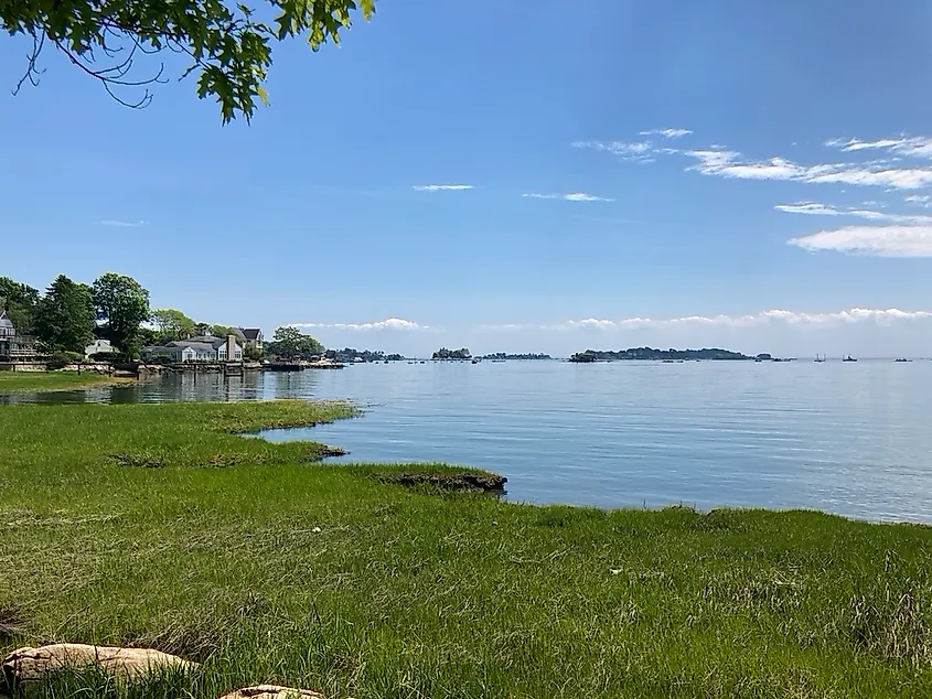 The scenic coastline of Stony Creek, Connecticut