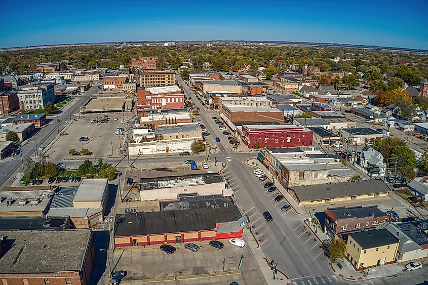 Aerial view of Fremont, Nebraska.