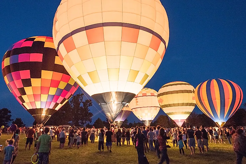 The Hot Air Balloon Glow during the Spoonbread Festival in Berea, Kentucky.