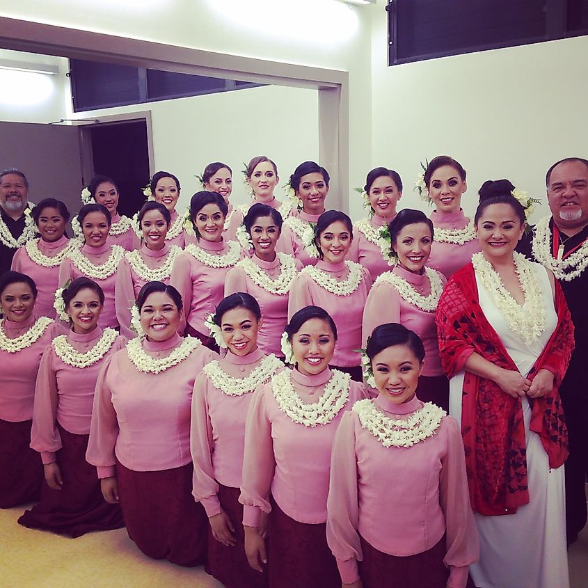 Backstage at the 2015 Merrie Monarch competition.