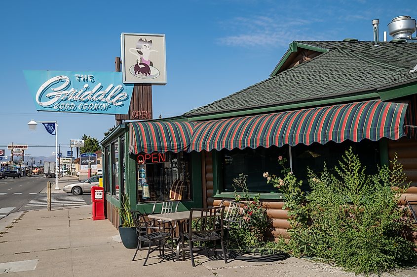 The Griddle restaurant in the downtown area of Winnemucca, Nevada.