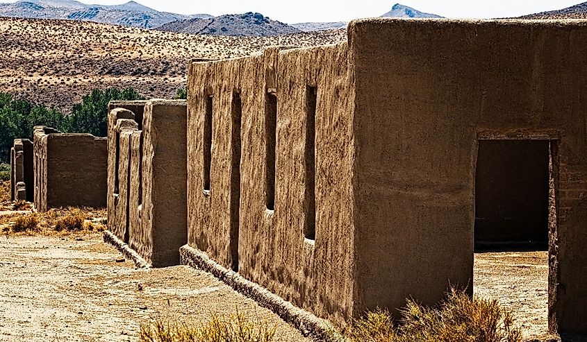 Historical buildings at Fort Churchill State Park, near Silver Springs in Nevada