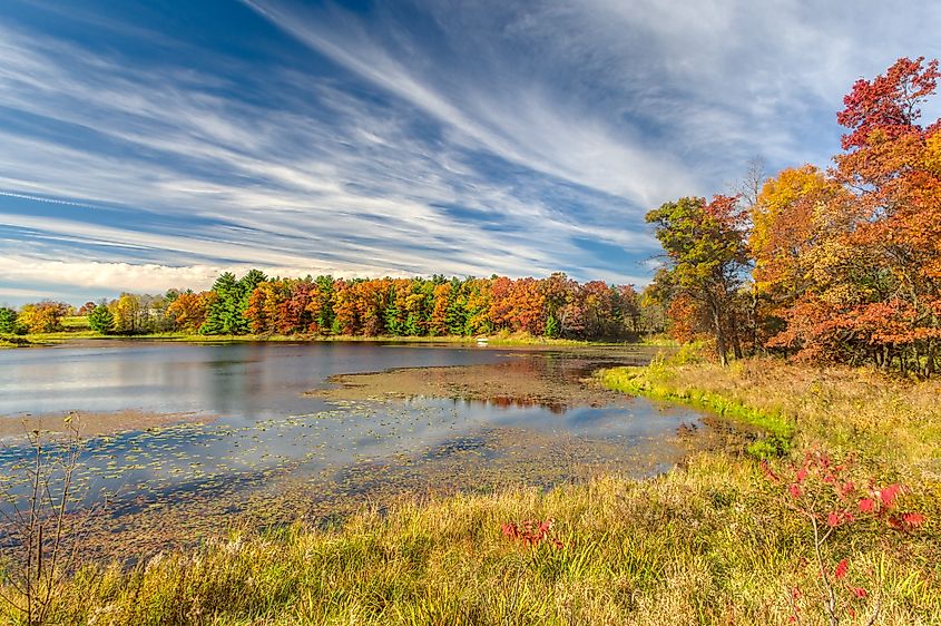 Scenic countryside in fall near Luck, Wisconsin.