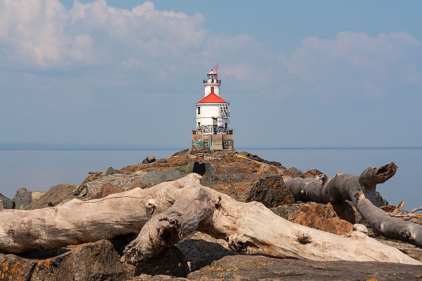 Wisconsin Point Lighthouse in Superior, Wisconsin.