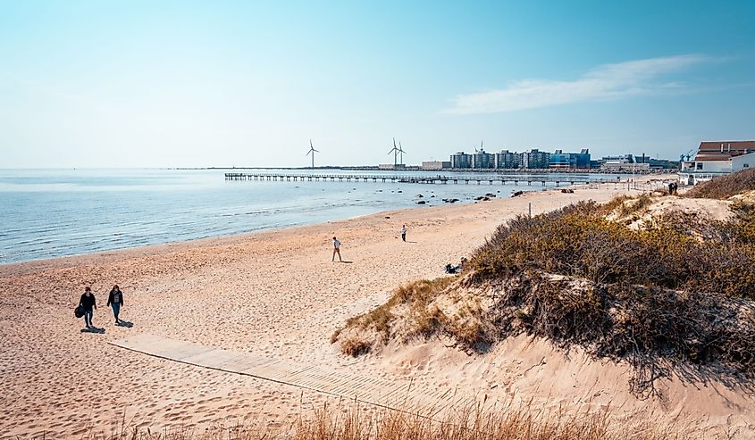  Falkenberg beach situated on the Swedish west coast is popular during summer season.