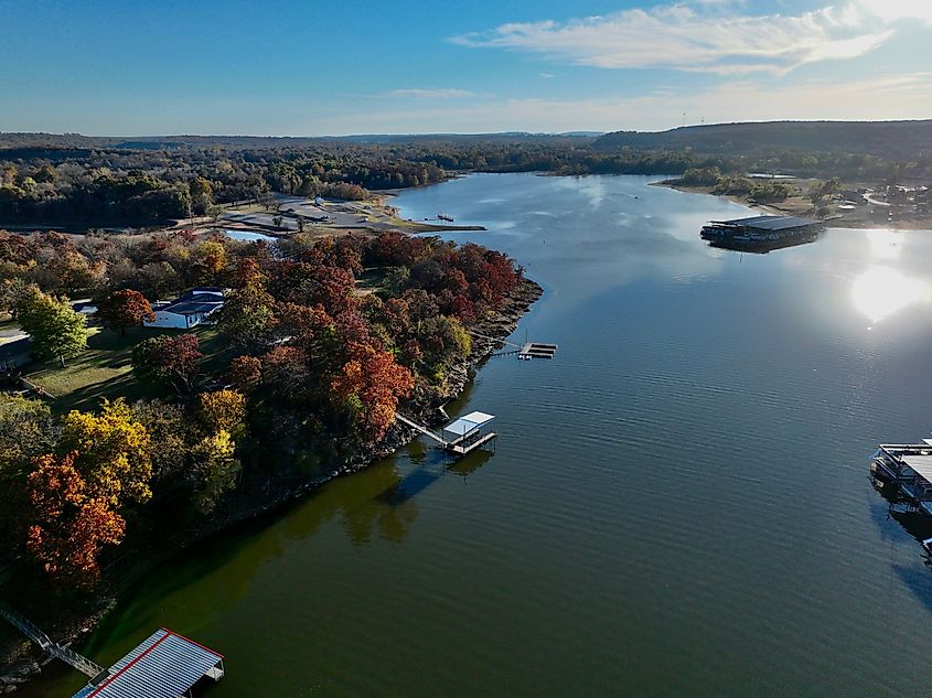 Beautiful fall colors lake Eufaula, Oklahoma