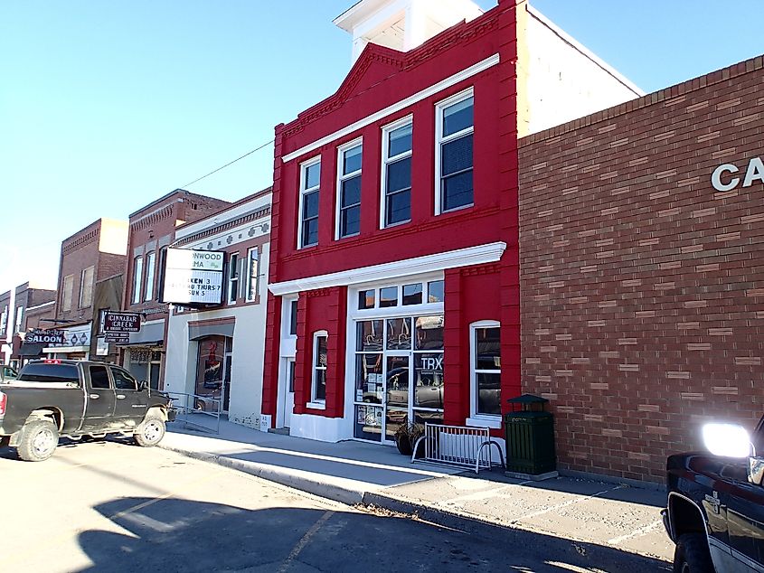 Big Timber, Montana Town Hall, a modest building in the center of the town.